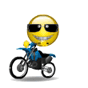 Гифки Смайлики на мотоцикле - 30 анимированных изображений