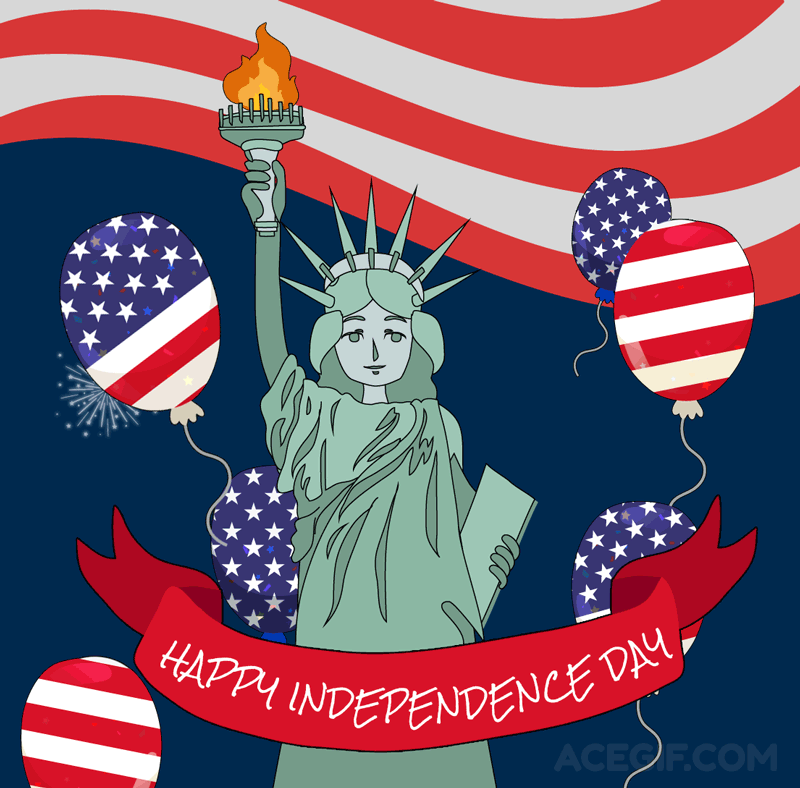 USA Happy Independence Day GIFs - 4th of July Greeting Cards