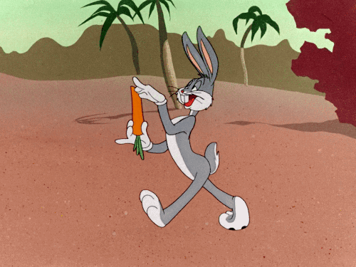 GIFy z Królikiem Bugsem - 100 animowanych obrazów tego królika