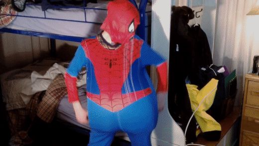 GIFy tlustý spiderman - 100 vtipných animovaných obrázků Tlustý
