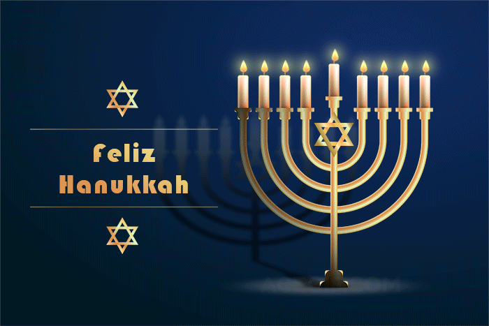 Feliz Hanukkah GIFs - Cartões comemorativos exclusivos de graça