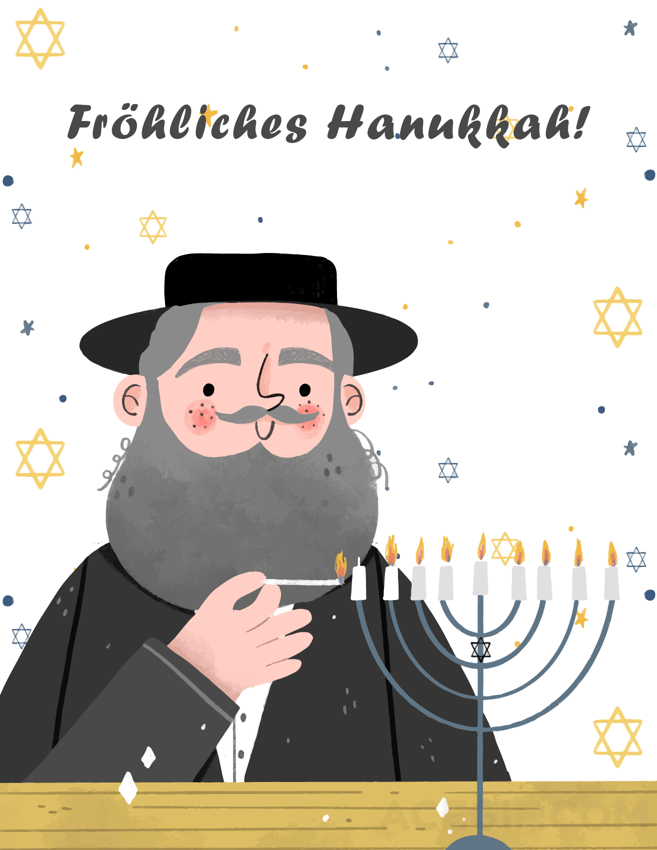 Fröhliches Hanukkah GIFs - Einzigartige Grußkarten kostenlos