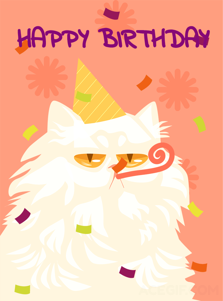 Happy Birthday Cat GIFs - 40 Moving Greeting Cards