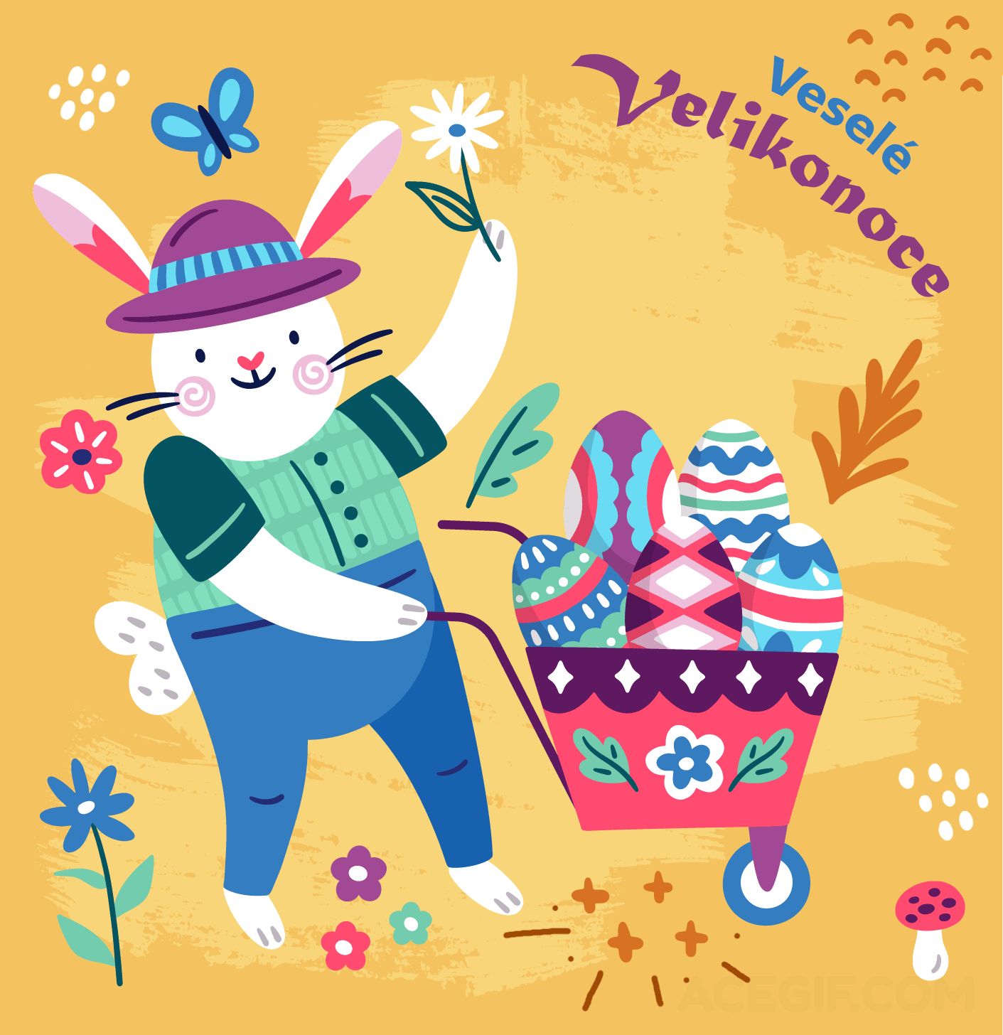 Veselé Velikonoce GIFy - Animované velikonoční pohlednice