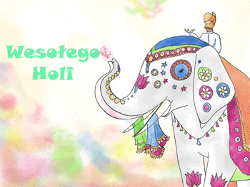 Wesołego Holi GIFy - animowane kartki z życzeniami na Holi