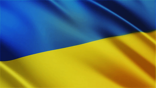 GIFy s vlající vlajkou Ukrajiny