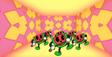 GIFy tančícího melounu - 64 pohyblivých obrázků