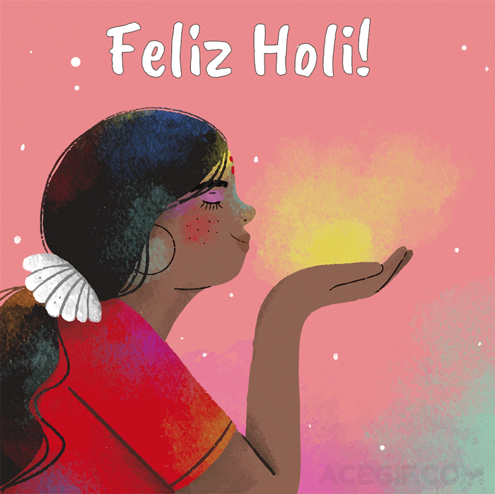 Feliz Holi GIFs - Tarjetas de felicitación animadas para Holi