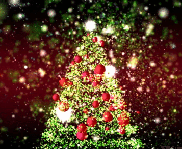 クリスマスツリーGIF、幻想的なクリスマスツリーのアニメーション