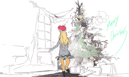 anime-christmas-14-cute-drawing-girl-and-christmas-tree