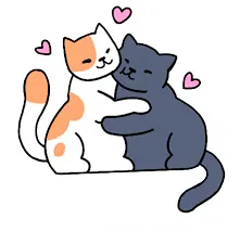 сердитые гифки  Cat-hug-6-two-cute-cats-white-background.gif
