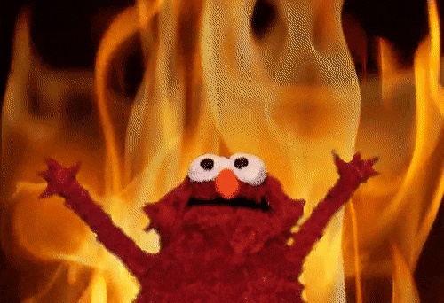 Elmo en llamas GIF