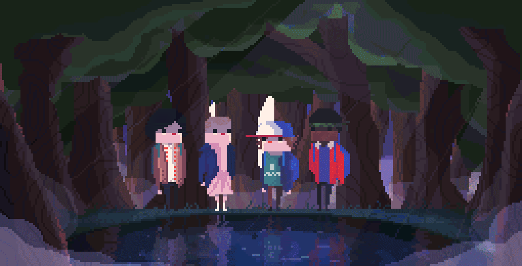 stranger-things-92-cute-pixel-art-friends-in-forest