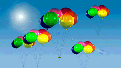 Гифки воздушных шариков на день рождения, для праздника - 60 штук