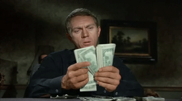 Le GIF con i soldi - Banconote che cadono e gettati