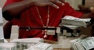 Pieniądze GIF-ów - Spadające banknoty, liczenie, wyrzucanie pieniędzy
