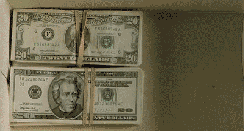 Гифки Деньги - Падающие купюры, пересчёт, раскидывание денег