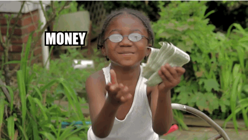 Le GIF con i soldi - Banconote che cadono, soldi che vengono contati e gettati