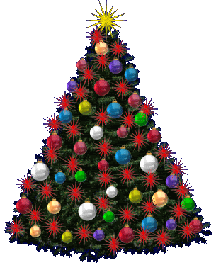 クリスマスツリーGIF、幻想的なクリスマスツリーのアニメーション