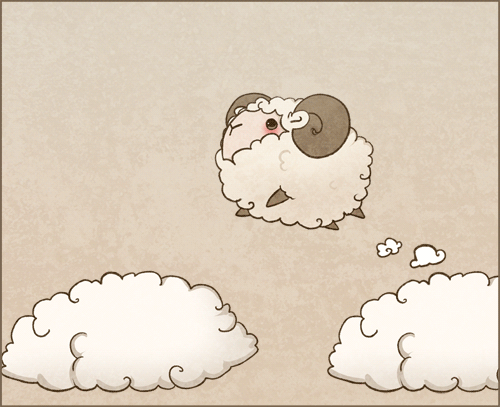 羊を数えて早く眠りにつく GIF