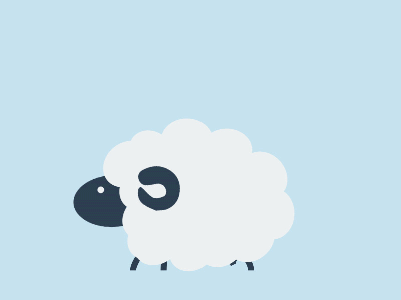 羊を数えて早く眠りにつく GIF