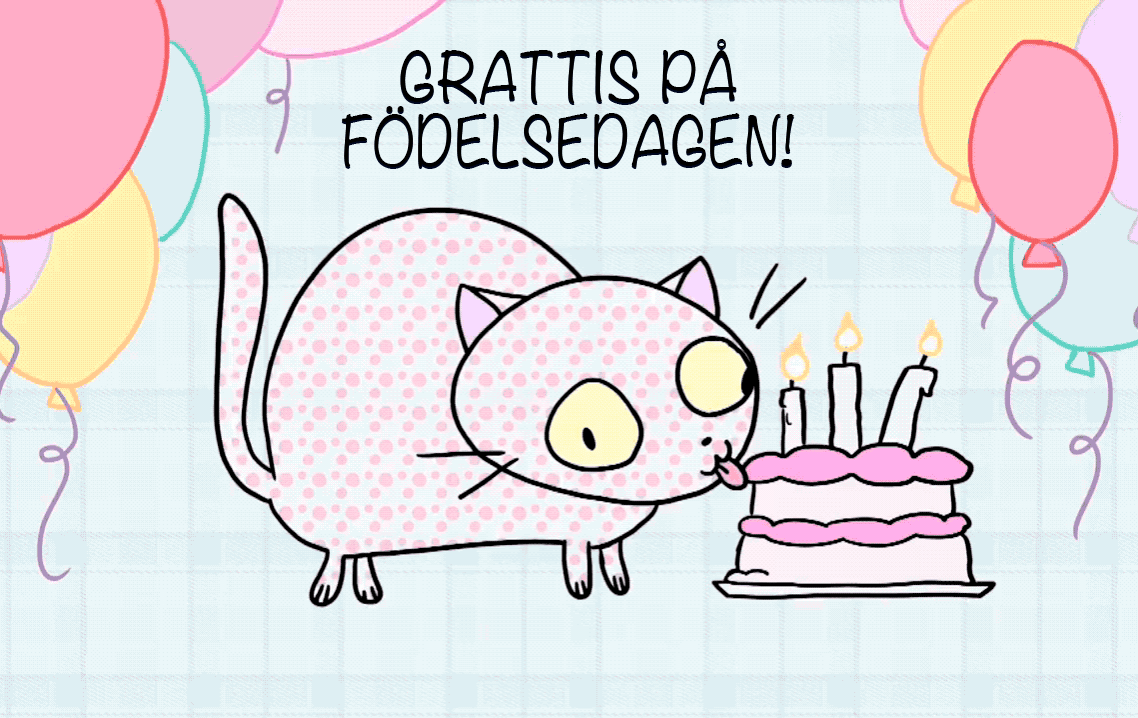 Grattis på födelsedagen Katt GIF