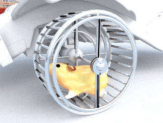 Le GIF della ruota del criceto - 70 roditori animati corrono su una ruota