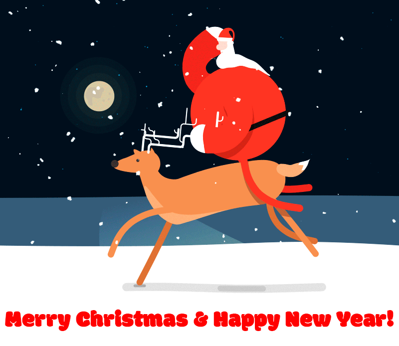 Merry Christmas and Happy New Year GIFs - 50 Animated Cards
