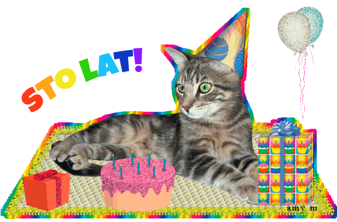 GIFy Wszystkiego najlepszego z okazji urodzin kota