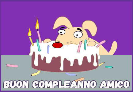 Le GIF di buon compleanno amico - 50 cartoline animati gratis