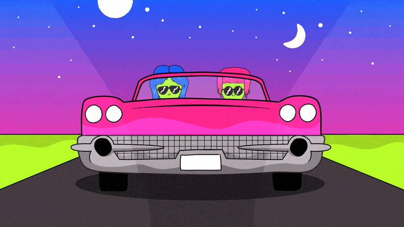 GIFy řízení auta - 95 animovaných obrázků motoristů zdarma