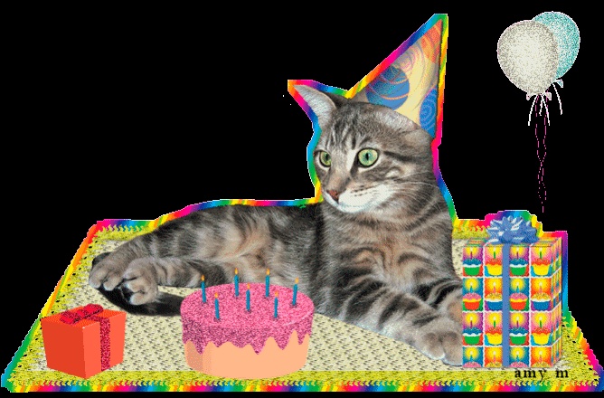 GIFs pour l'anniversaire d'un chat - 40 images animées gratuites