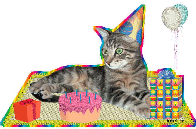 GIFy na urodziny kota - 40 animowanych obrazów za darmo