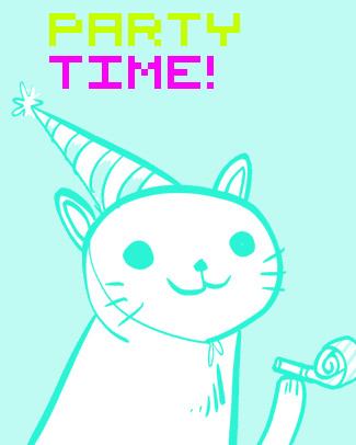 GIFs para el cumpleaños de un gato - 40 imágenes animadas gratis