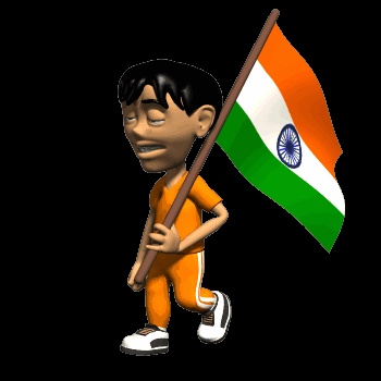 インド国旗GIF、30のアニメーションの風になびくインド国旗を無料で