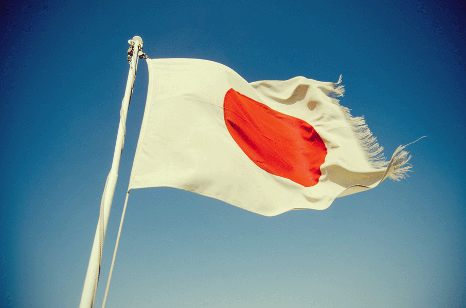 Гифки японского флага - Развевающиеся флаги Японии бесплатно