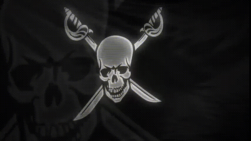 Piratflagga på GIF, jolly roger - 25 bästa animerade gif bilder gratis