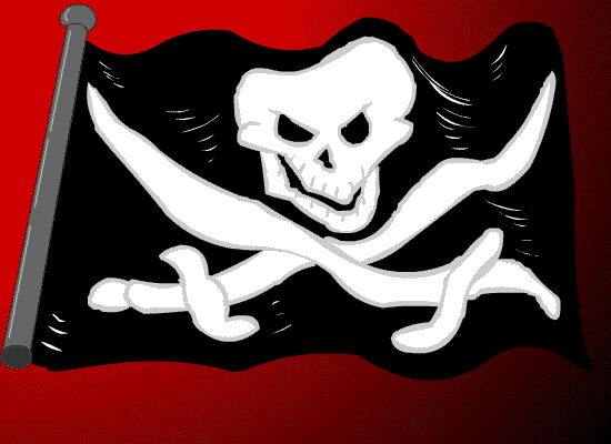 Drapeau pirate sur les GIFs, jolly roger - 25 meilleures images animées