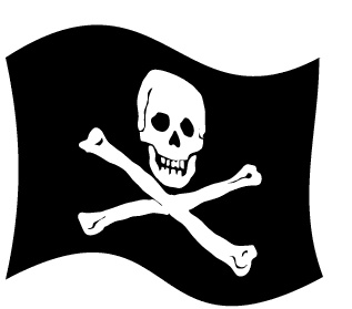 Pirátská vlajka na GIF, veselý roger - 25 animovaných obrázků GIF