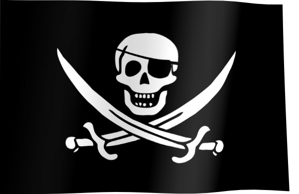 Piratflagga på GIF, jolly roger - 25 bästa animerade gif bilder gratis
