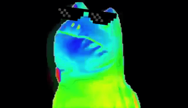 Tęczowa żaba GIFy - Różne wersje tego memu na obrazach animowanych
