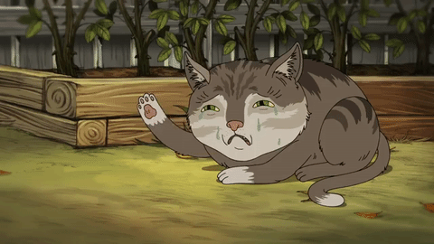 悲しい猫のGIF - 90アニメーションの悲しい猫