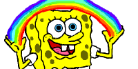 Le GIF di SpongeBob con un arcobaleno - Tutte le immagini animate