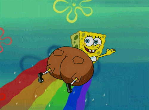 GIFy Spongebob ukazuje duhu - Všechny animované obrázky