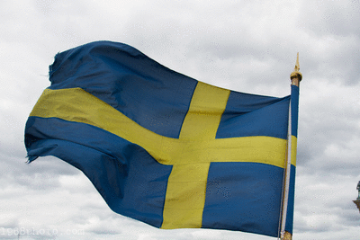 Шведский флаг на гифках - 20 анимированных GIF изображений