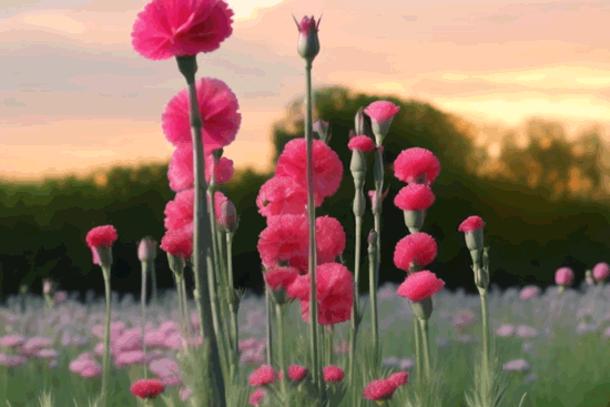 GIFs d'oeillets en fleurs