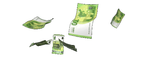 透明な背景に現金とお金のGIF