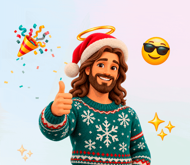 Jesus gives a Christmas thumbs-up