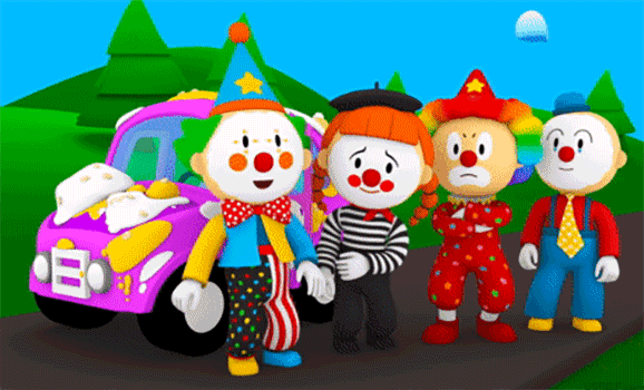 coche-payaso-11-four-different-funny-clowns-usagif