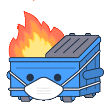 Мусорный контейнер в огне гифки